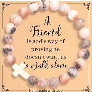 Handmade Women Jewelry Cross Bracelet, Inspirational A Friend is God's way